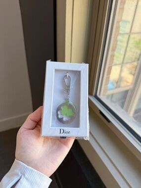 Dior Beauty Lucky Clover Novelty Bag Charm Keychain